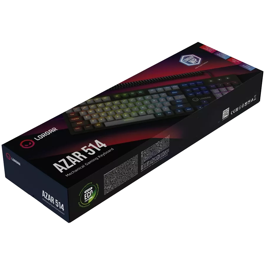 LORGAR Azar 514 Игровая клавиатура, Проводная, Чёрный, Английский — Изображение №8