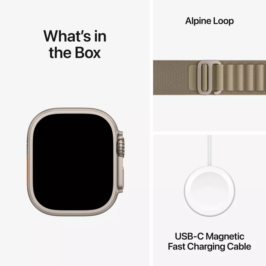 Apple Watch Ultra Series 2 GPS + Cellular, 49mm, Natural, Olive Alpine Loop, Medium — Image №9
