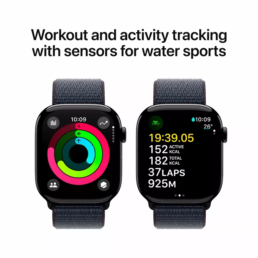 Apple Watch Series 10 GPS  Ink Sport Loop, 42mm, Jet Black — Image №4