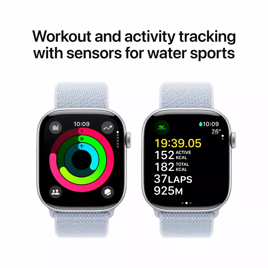 Apple Watch Series 10 GPS  Blue Cloud Sport Loop, 42mm, Silver — Image №4