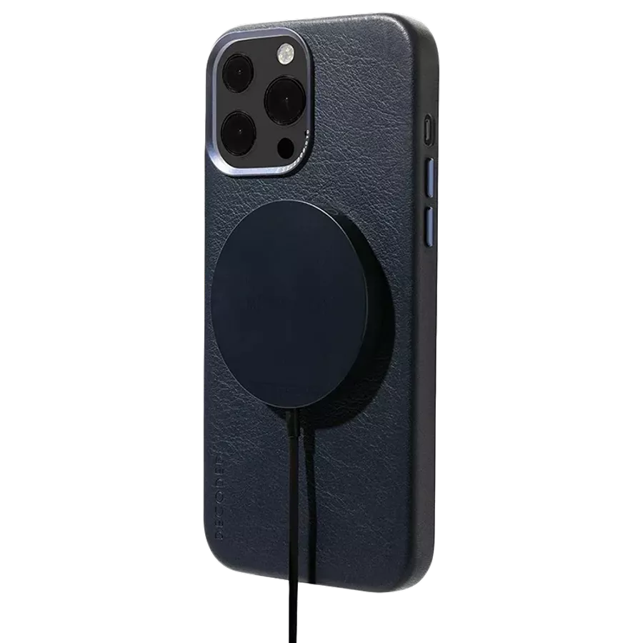 DECODED Case Leather Case with MagSafe, Navy for iPhone 13 Pro — Image №3