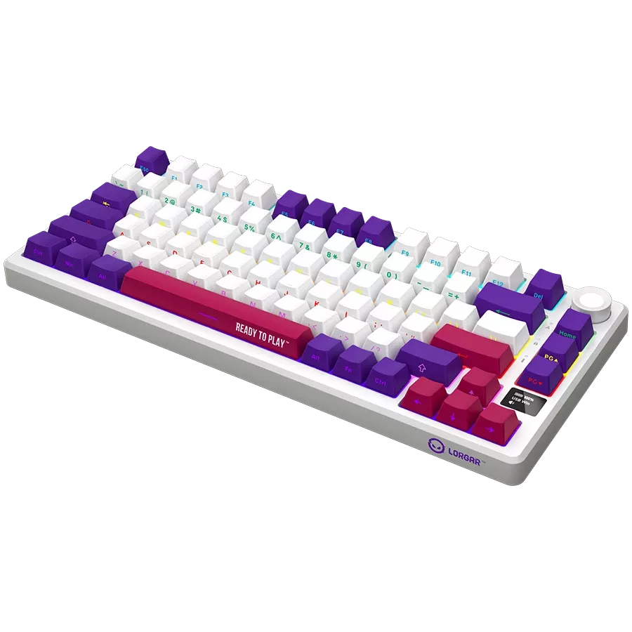 LORGAR KBP7075W Gaming Keyboard, Wireless, White, EN — Image №2