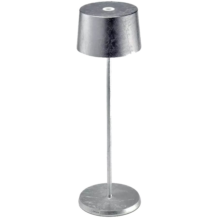 ZAFFERANO OLIVIA PRO TABLE LAMP 110x350mm. PAINTED SILVER LEAF 2.2W LED 150lm. — Image №1