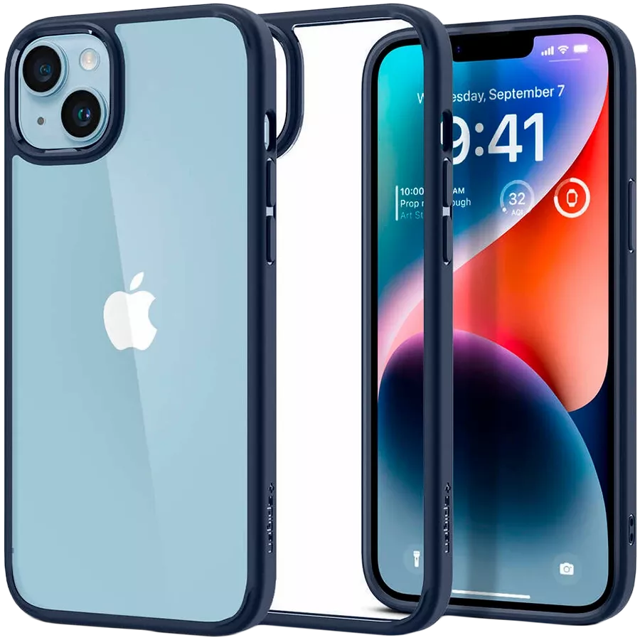 Чохол SPIGEN SGP Ultra Hybrid  Темно-синій для iPhone 14 — Зображення №3