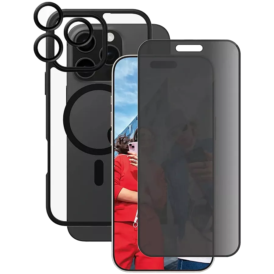 PANZERGLASS Case Flagship 3-in-1 Bundle with MagSafe, Black for iPhone 16 Pro Max — Image №1