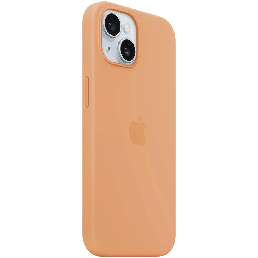APPLE Silicone Case with MagSafe Orange Sorbet for iPhone 15 — Image №2