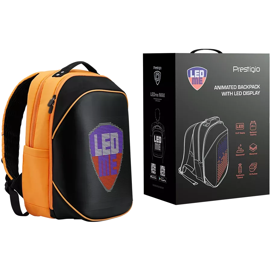 PRESTIGIO Σακίδιο LED Backpack , Πορτοκαλί for MacBook Pro 16 — Εικών №11 PRESTIGIO Σακίδιο LED Backpack , Πορτοκαλί for MacBook Pro 16 — Εικών №11
