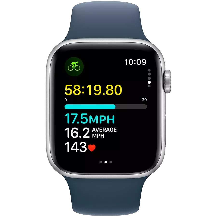 Apple Watch SE GPS Gen.2 (2023), 44мм, Серебристый, Storm Blue Sport Band, S/M — Изображение №6