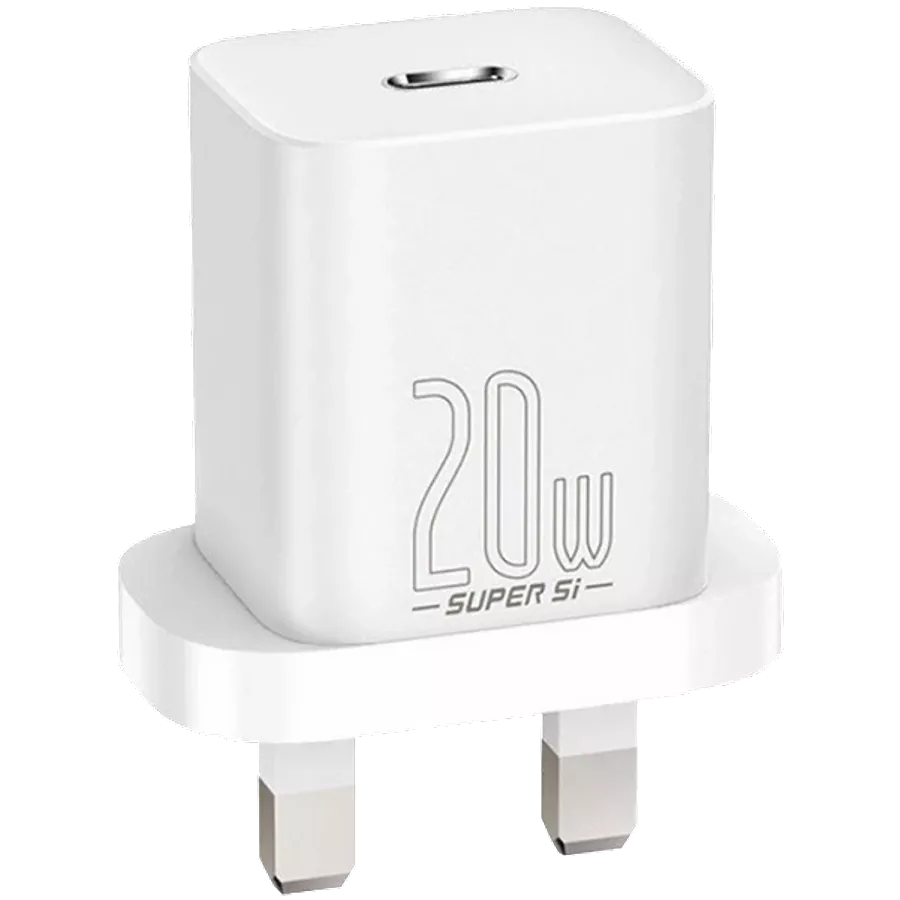 BASEUS Power Adapter USB-C, 20 W, White — Image №1