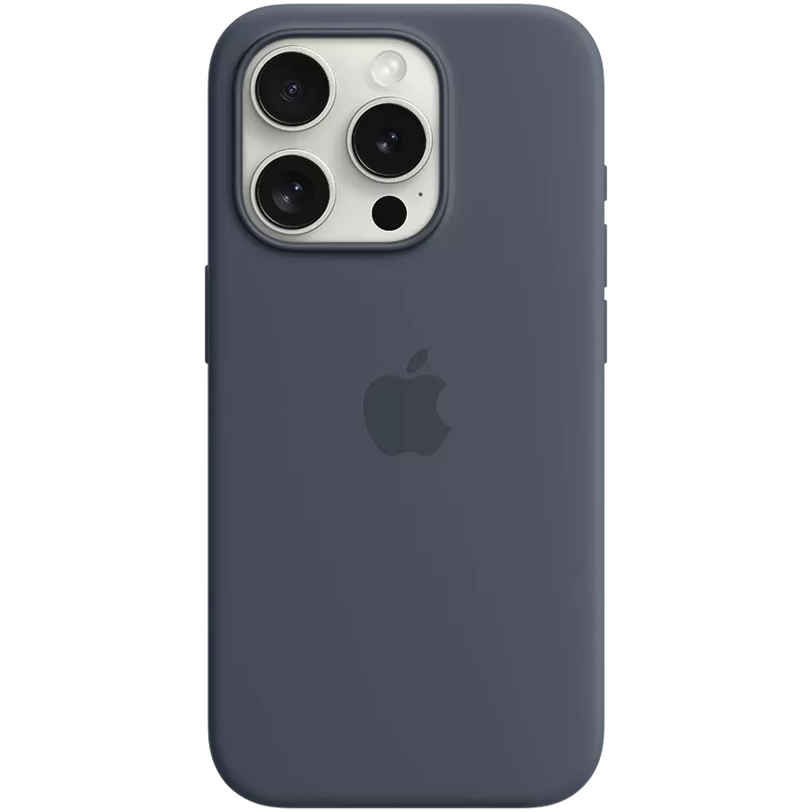 APPLE Case Silicone Case with MagSafe with MagSafe, Storm Blue for iPhone 15 Pro — Image №1
