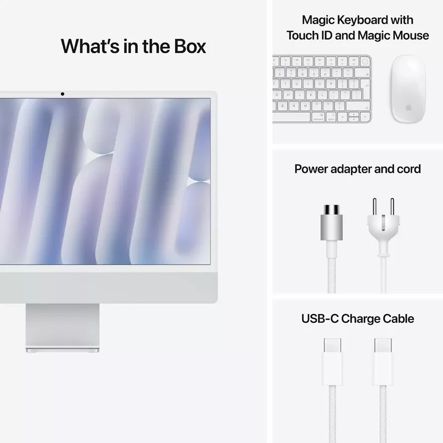 iMac 24" M4, 10C CPU 10C GPU, 16GB 256GB SSD Nano-texture glass, Silver — Image №9
