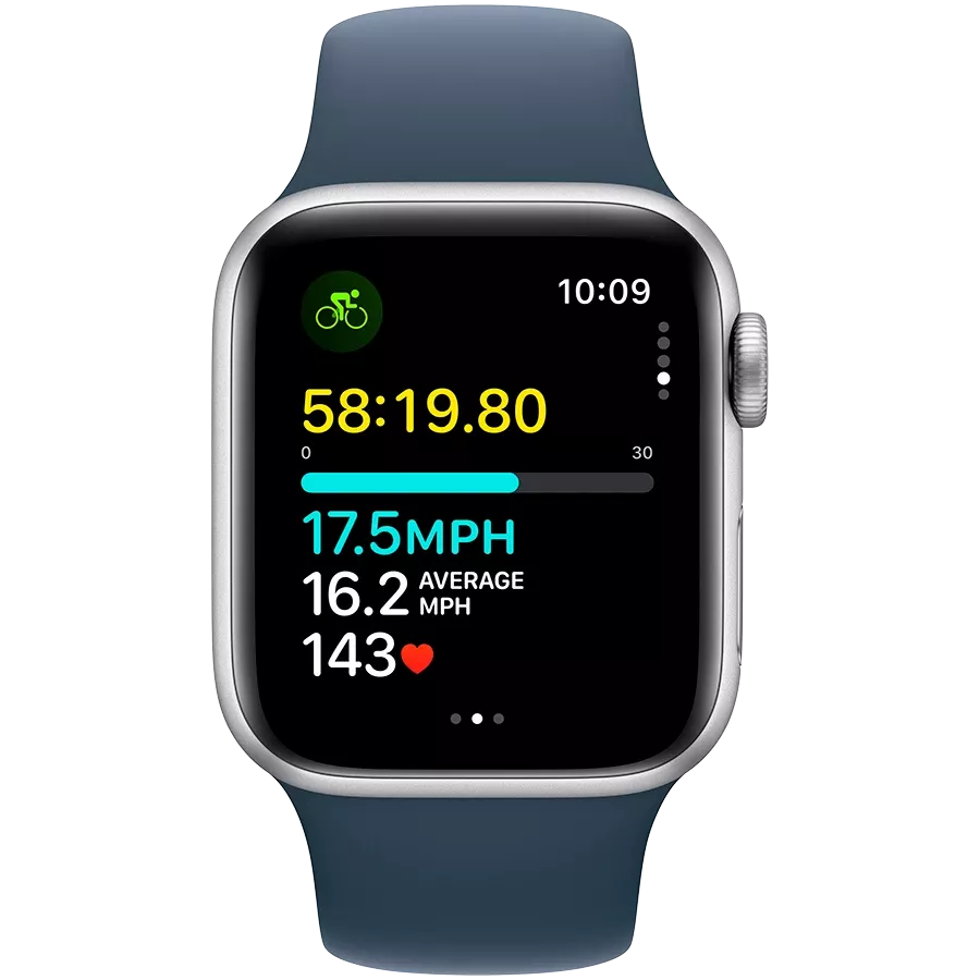 Apple Watch SE GPS Gen.2 (2023), 40мм, Серебристый, Storm Blue Sport Band, S/M — Изображение №6