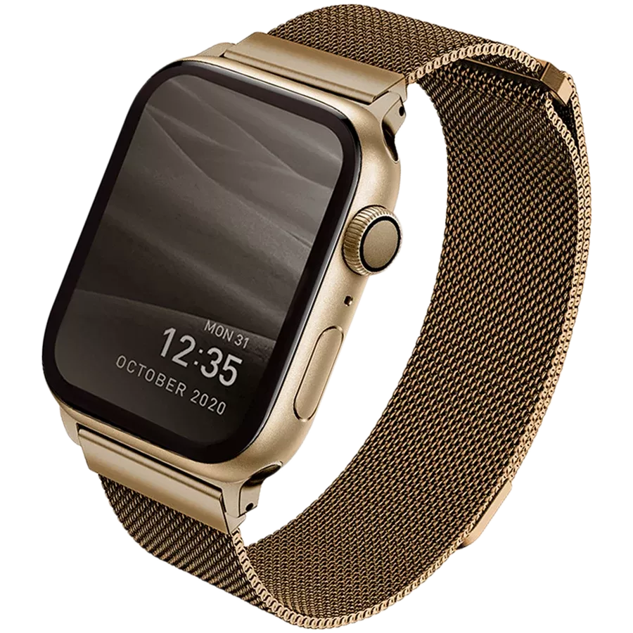 Band UNIQ Dante Strap Steel for Apple Watch 44mm Dante Gold for Apple Watch 42/44/45 mm — Image №1