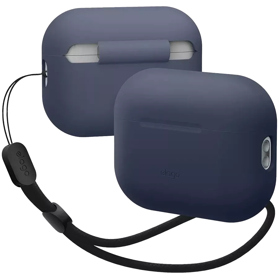 Чохол ELAGO Silicone Basic Case with Nylon Lanyard для Airpods Pro 2nd Gen, Jean Indigo — Зображення №1