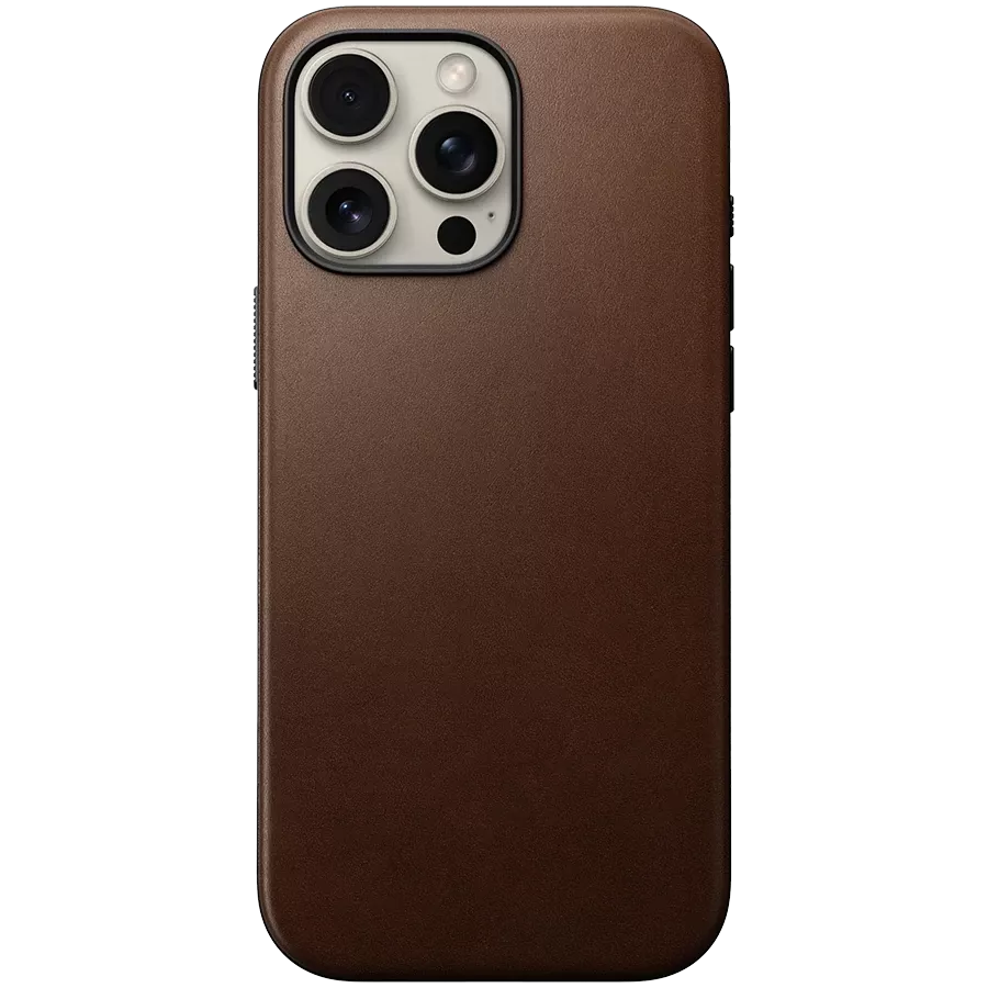 Чехол NOMAD Modern Leather с MagSafe Коричневый для iPhone 16 Pro Max — Изображение №1
