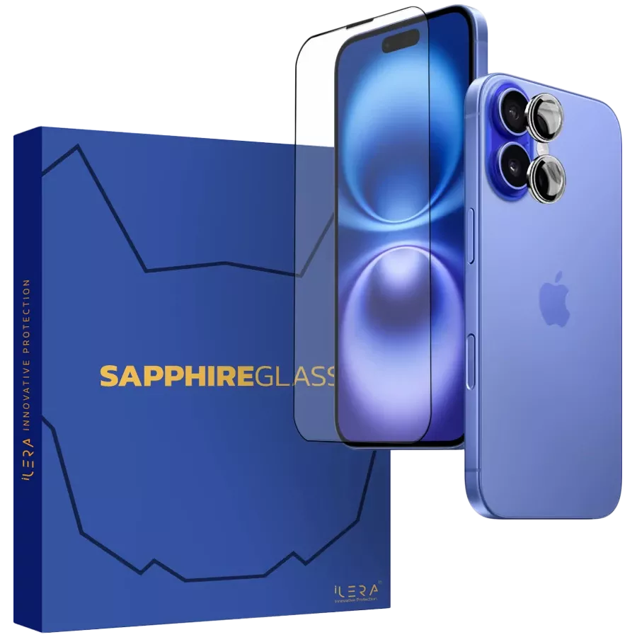 Захисне скло iLera Sapphire Ultra Glass для iPhone 16 Plus — Зображення №1