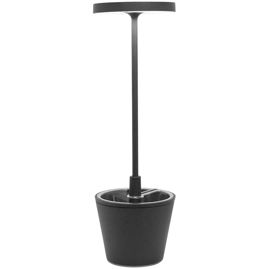 ZAFFERANO POLDINA REVERSO TABLE LAMP 110x350mm. PAINTED MATT DARK GRAY 2.3W LED — Image №1