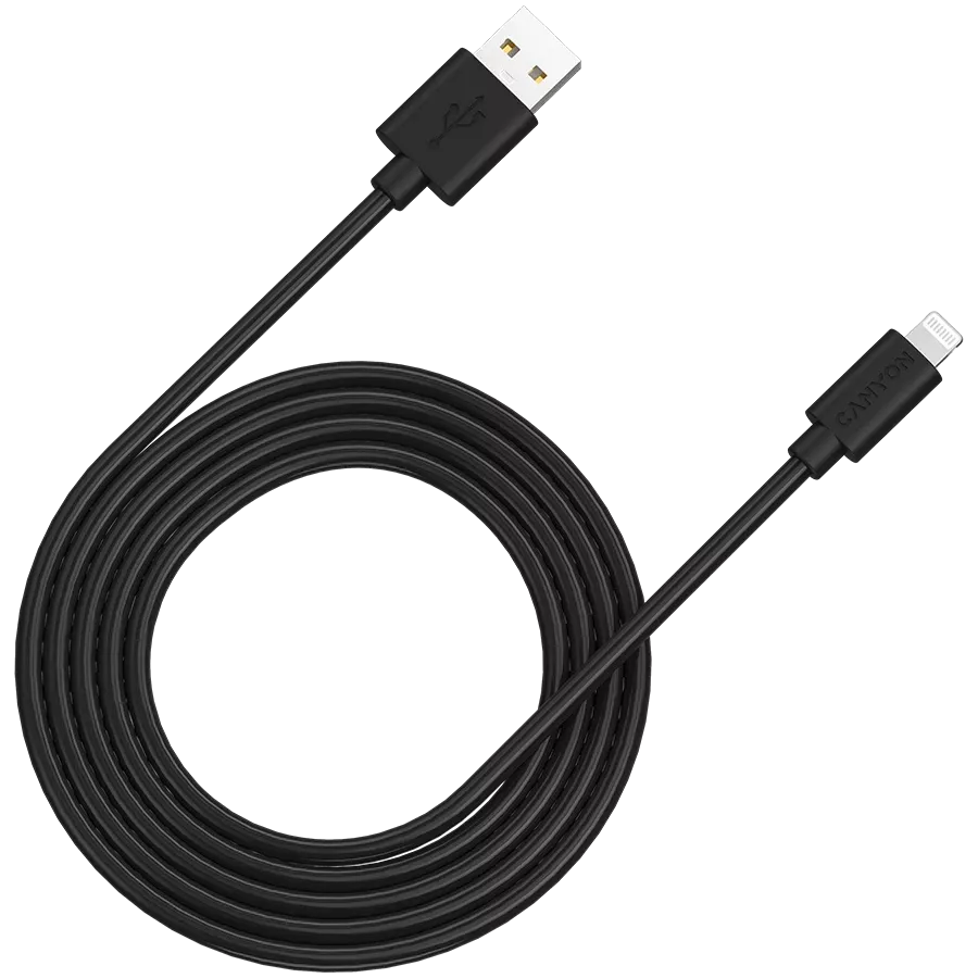 Кабель CANYON MFI-12 Lightning - USB 2м Black — Зображення №1