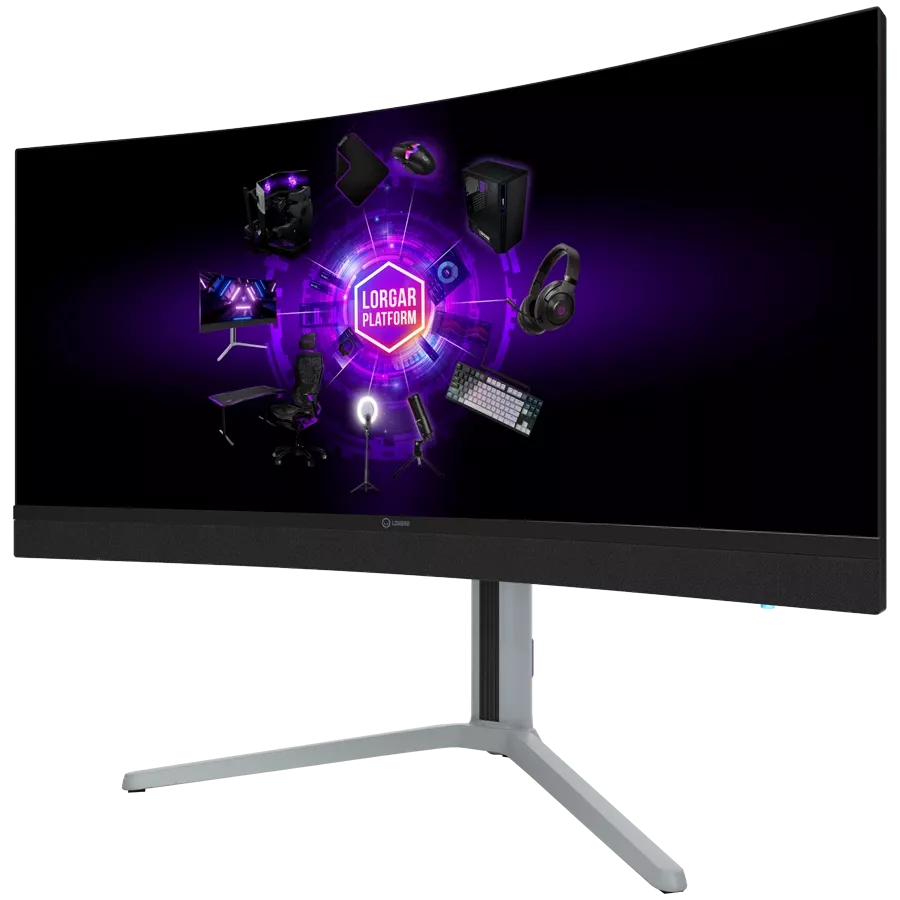 LORGAR Monitor LCD (34", 3440x1440, VA) Black/Milky Gray — Image №3