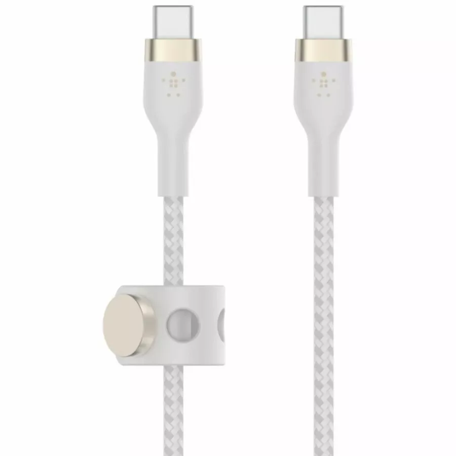 Кабель Belkin BRAIDED SILICONE USB-C - USB-C 1 м White (CAB011bt1MWH) — Изображение №5