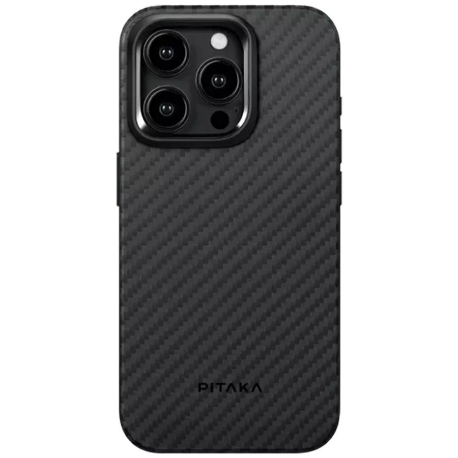 Case PITAKA MagEZ with MagSafe Black/Grey Twill for iPhone 15 Pro — Image №1