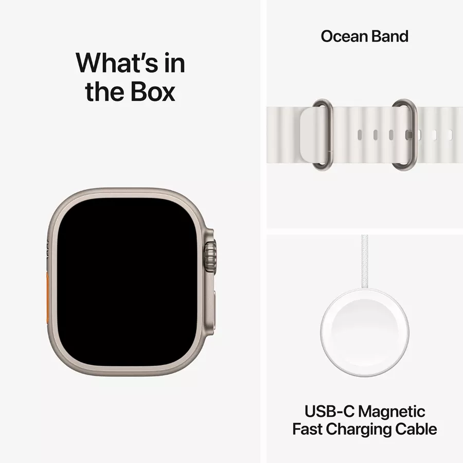 Apple Watch Ultra Series 2 GPS + Cellular  White Ocean Band, 49mm, Natural — Image №9