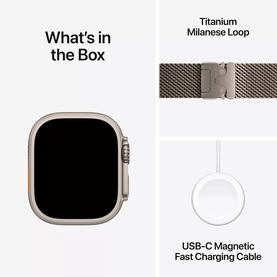 Apple Watch Ultra 2 2024  Natural Titanium Milanese Loop, S, 49mm, Natural Titanium — Image №9