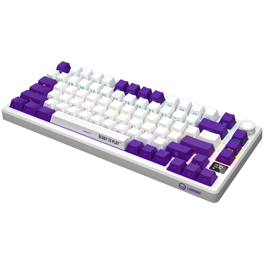 LORGAR KBP7075W Gaming Keyboard, Wireless, White, EN — Image №7
