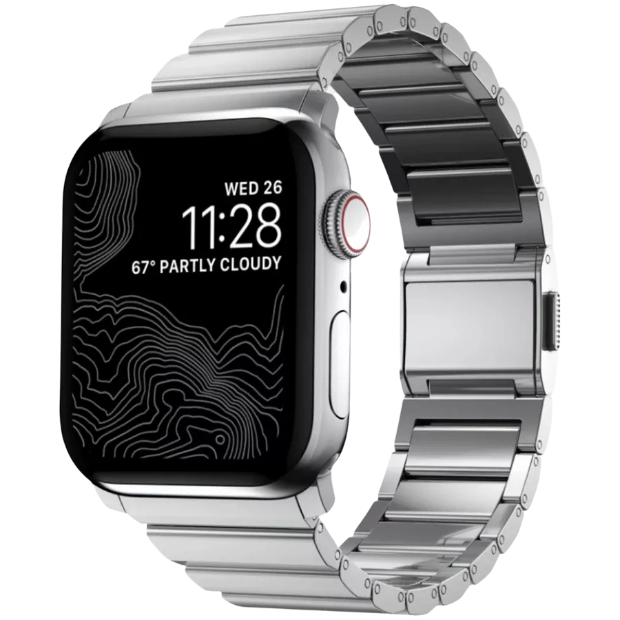 Ремешок NOMAD Titanium V2 для Apple Watch 42/44 mm Серебристый — Изображение №1