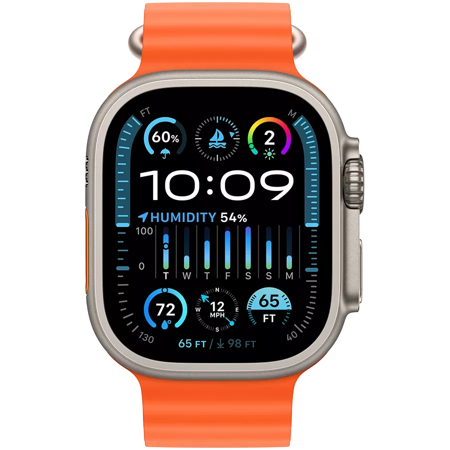 Apple Watch Ultra Series 2 GPS + Cellular, 49mm, Natural, Orange Ocean Band — Image №2