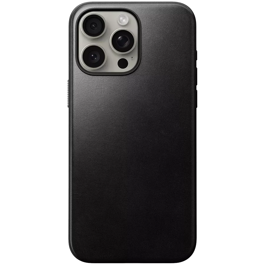 NOMAD Case Modern Leather Horween with MagSafe, Black for iPhone 15 Pro Max — Image №1