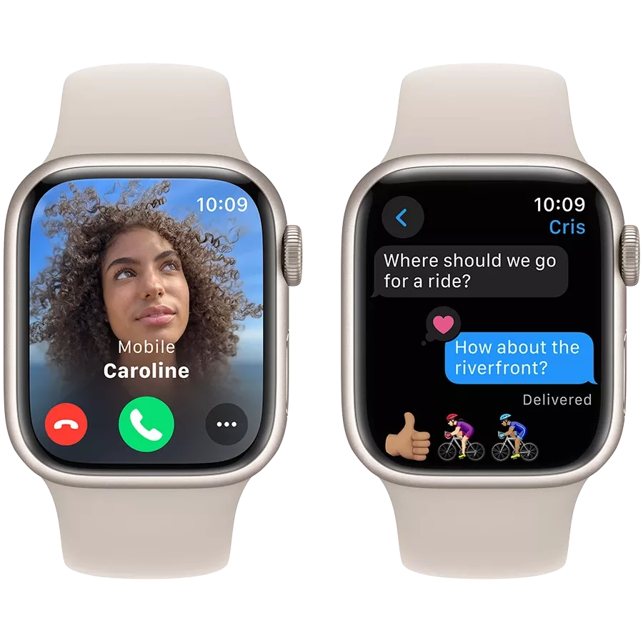 Apple Watch Series 9 GPS  Starlight Sport Band, S/M, 41mm, Starlight — Image №6