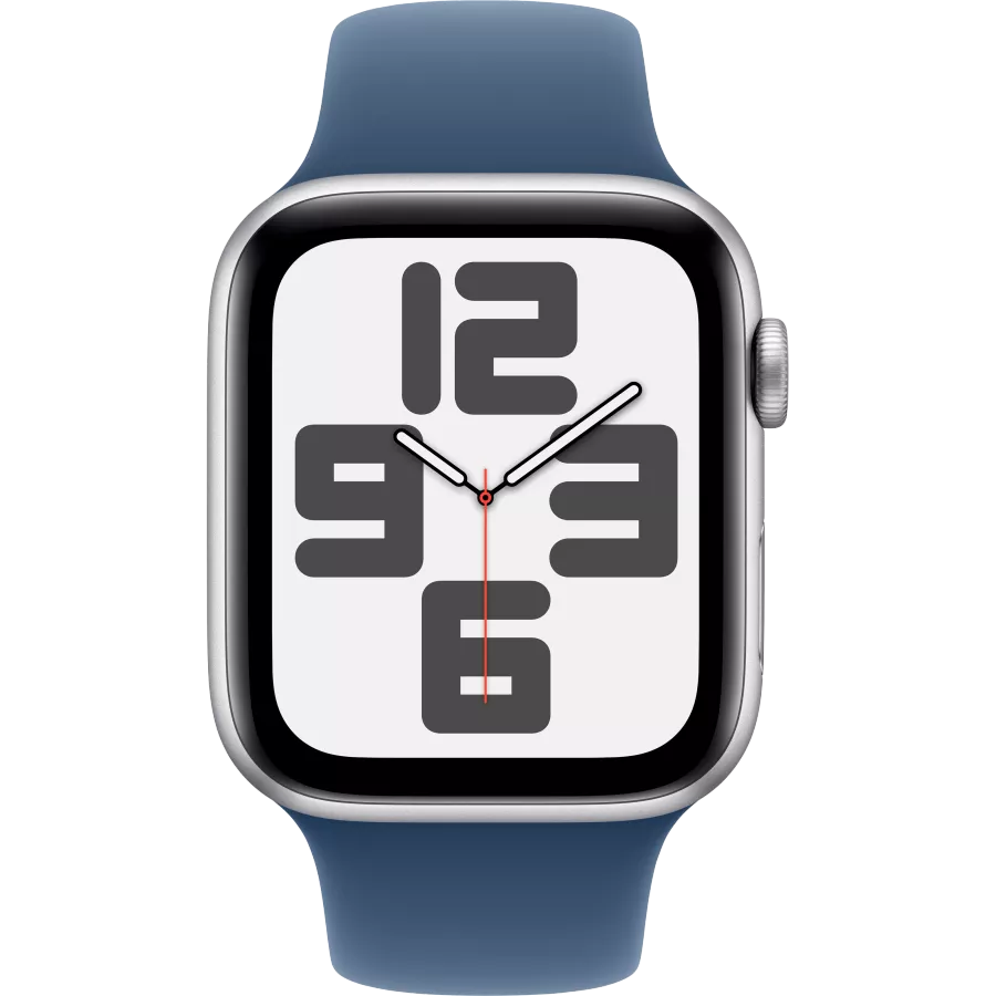 Apple Watch SE GPS Gen.2 (2024), 44mm, Silver, Denim Sport Band, S/M — Image №3