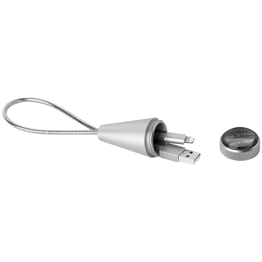 Дата-кабель NATIVE Union Tom Dixon Stash Cone 0.15 m USB - Lighting Silver — Зображення №2