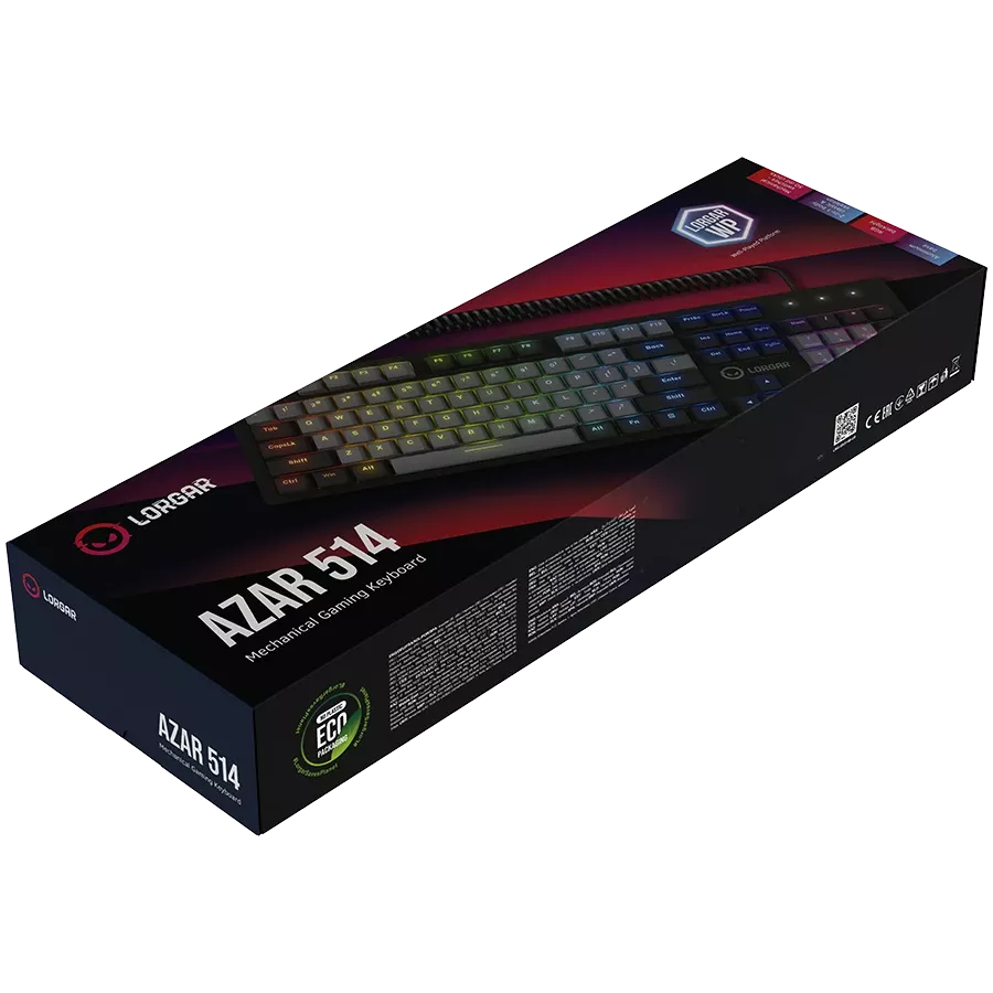 Клаваатура LORGAR Azar 514 RGB, Black (LRG-GK514B-UA) — Зображення №7