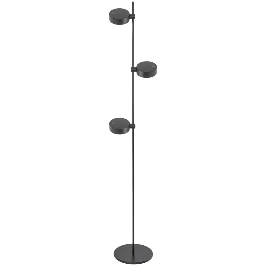 ZAFFERANO SUPER O FLOOR LAMP 3 L. 250x1600mm. MATT BLACK 3x3.5W 27/31/40K-5Vdc — Image №1
