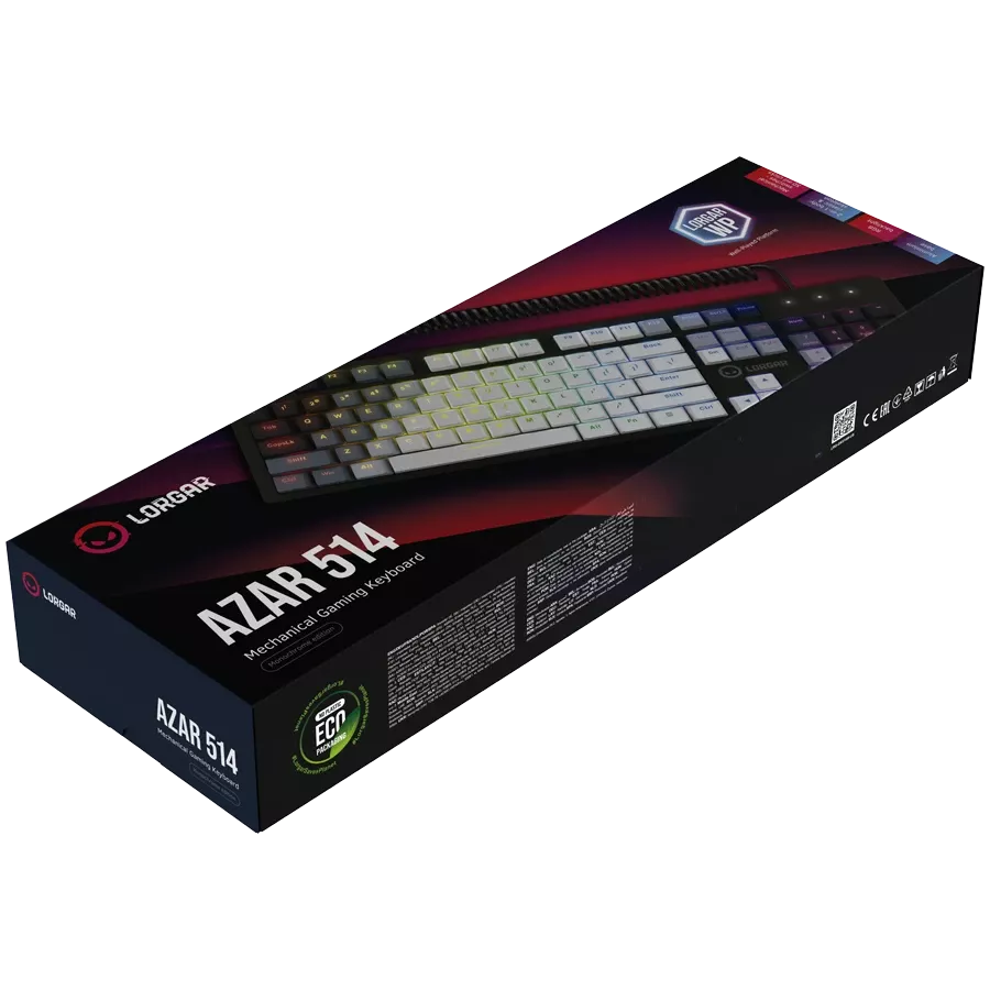 LORGAR Azar 514 Игровая клавиатура, Проводная, Белый, Английский — Изображение №8 LORGAR Azar 514 Игровая клавиатура, Проводная, Белый, Английский — Изображение №8