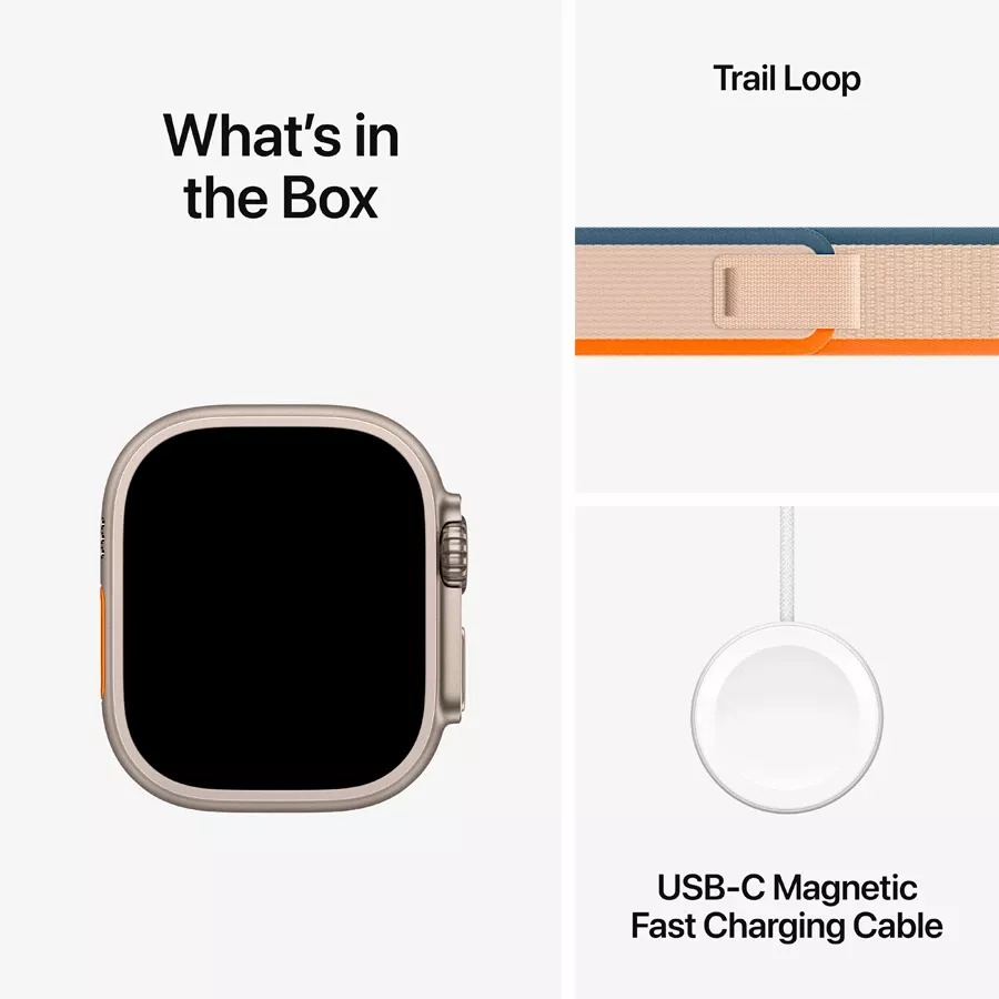 Apple Watch Ultra Series 2 GPS + Cellular  Orange/Beige Trail Loop, M/L, 49mm, Natural — Image №9