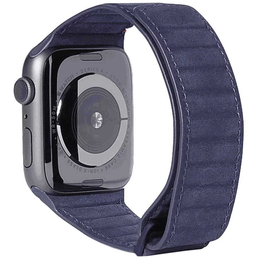Band DECODED 44mm Leather Magnetc Traction Strap LEATHER MAGNETIC TRACTION STRAP Blue for Apple Watch 42/44 mm — Image №1