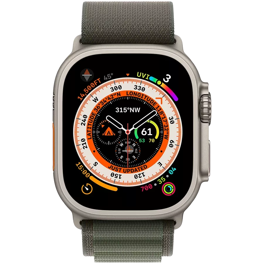 Apple Watch Ultra GPS + Cellular, 49mm, Natural, Green Alpine Loop, Medium — Image №3
