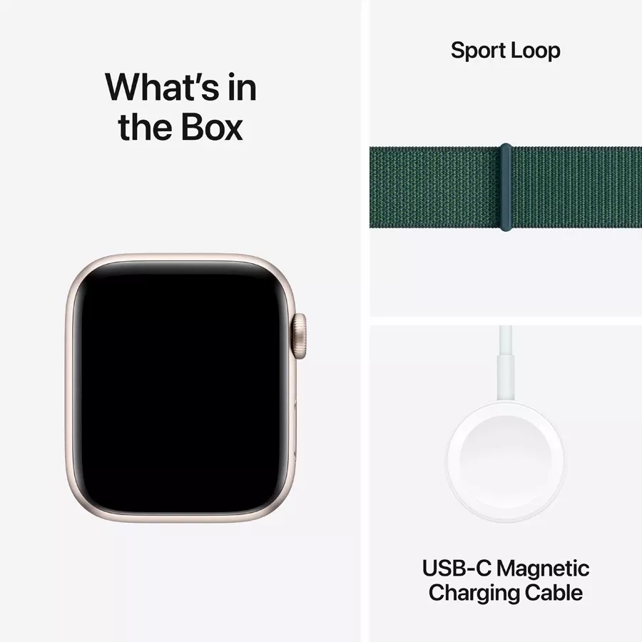 Apple Watch SE GPS Gen.2 (2024)  Lake Green Sport Loop, 40mm, Starlight — Image №7