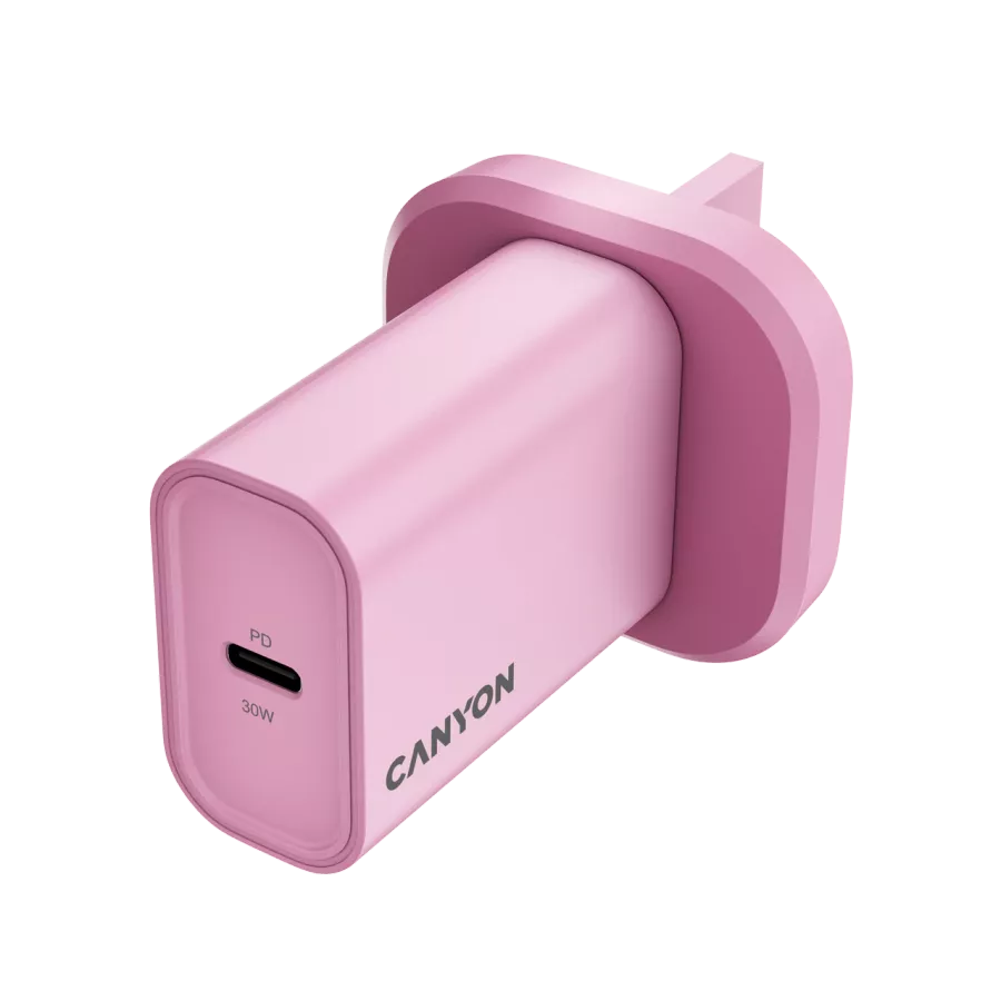 CANYON OnCharge 30CL UK Power Adapter USB-C, 30 W, Pink — Image №3
