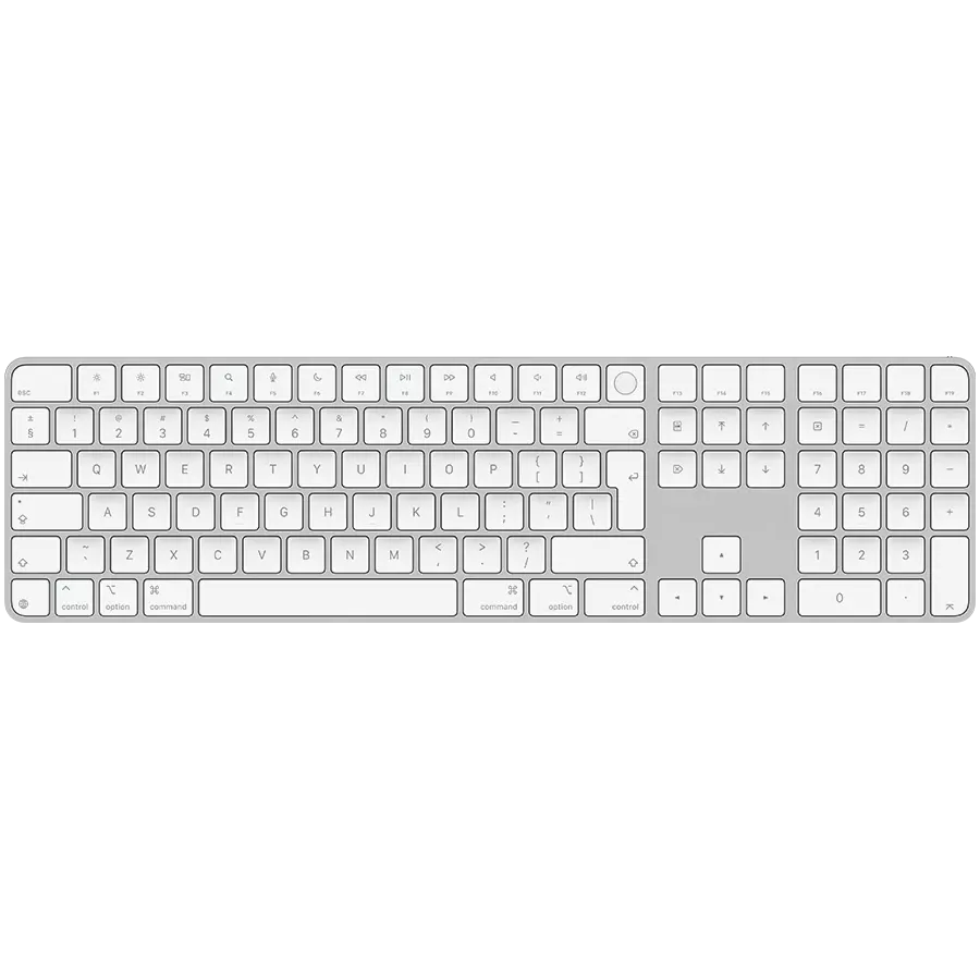 APPLE Keyboard, Wireless, White, RU — Image №1