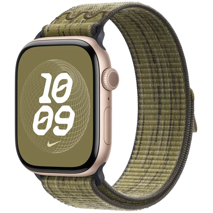 Удлинитель ремешка APPLE 46мм Nike Sport Loop Nike Sport Loop Серый/Зелёный для Apple Watch 44/46 mm — Изображение №2