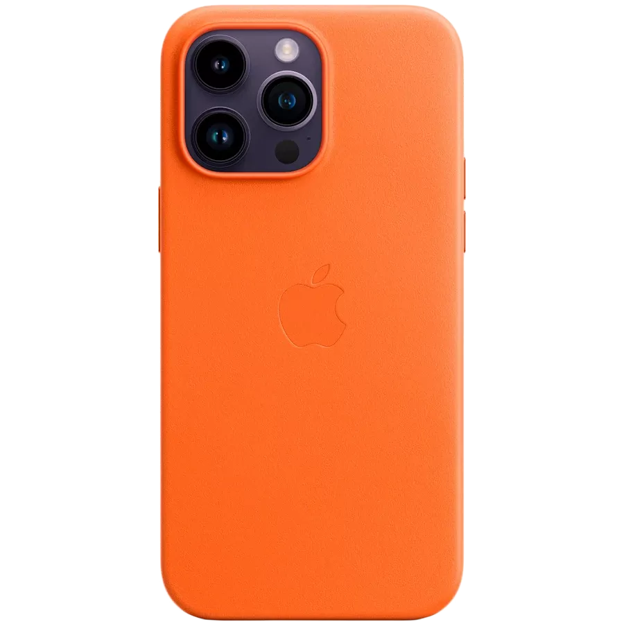 Պատյան APPLE Leather Case հետ MagSafe Նարնջագույն for iPhone 14 Pro Max — image №1