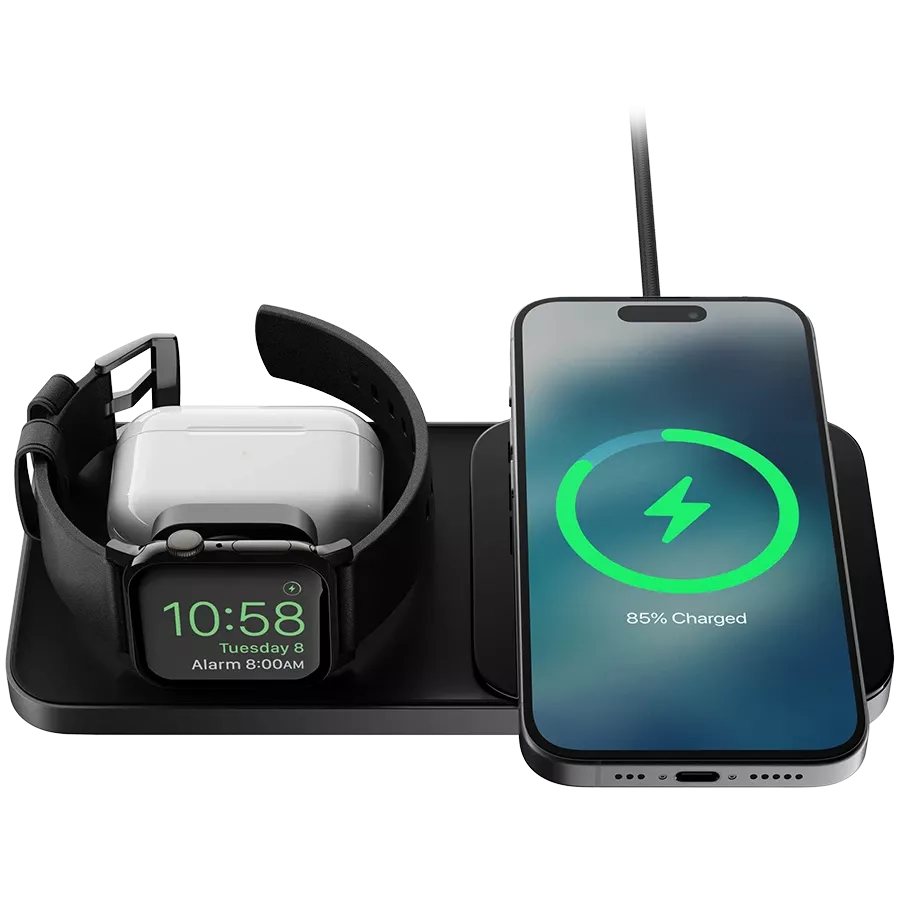 Индукционное зарядное устройство NOMAD Base One Max Qi2 3-in-1, 15 Вт — Изображение №4