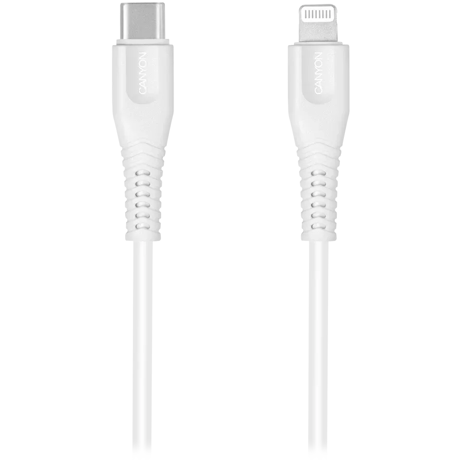 Кабель CANYON USB Type C - Lightning MFI 1.2м White — Зображення №1