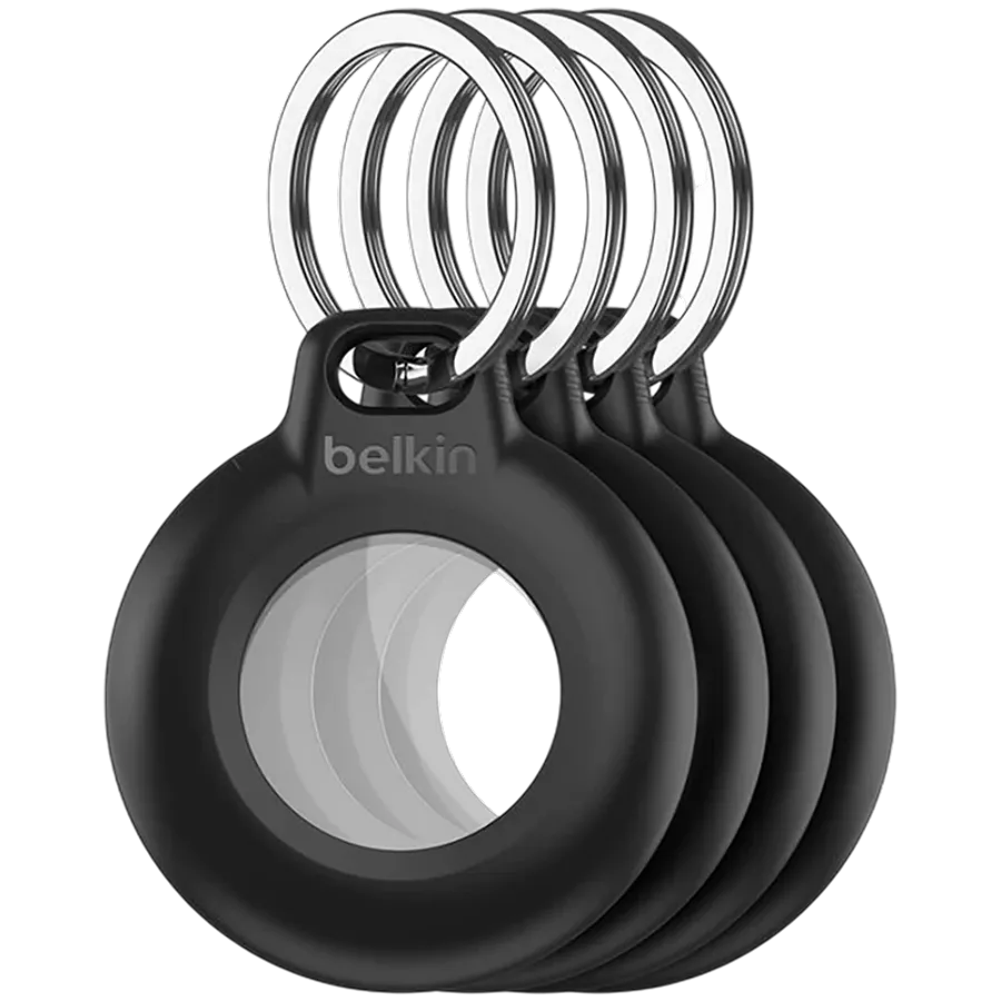 BELKIN Secure Holder για Airtag, Waterproof Keyring, 4 Pack, Μαύρος — Εικών №1