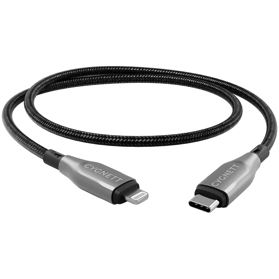 CYGNETT USB-C to Lightning Cable, 1 m, Black — Image №1