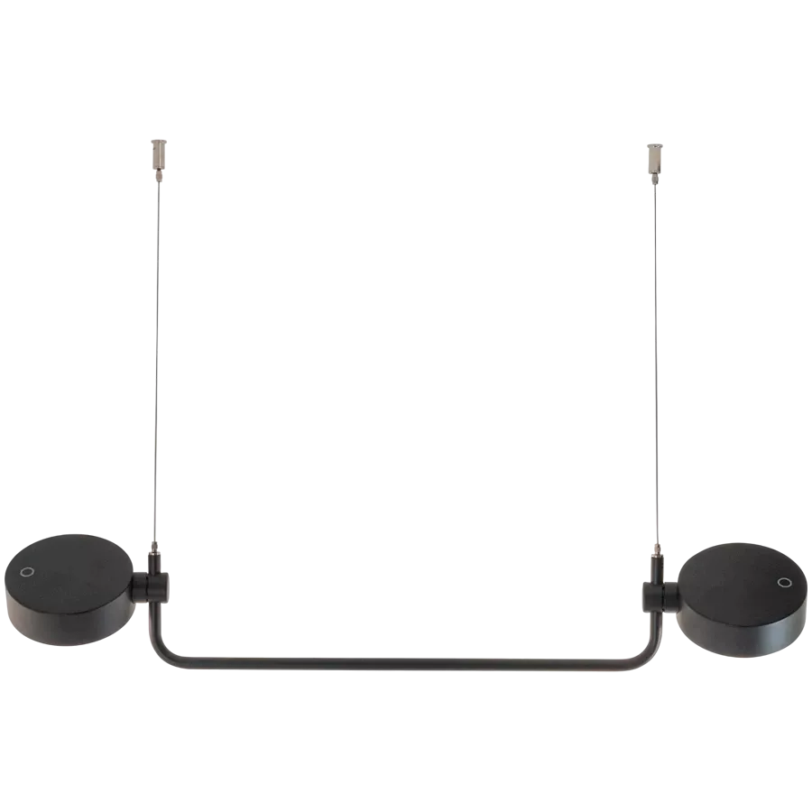 ZAFFERANO SUPER O HANGING LAMP 770x122x3000mm. MATT BLACK 2x3.5W 27/31/40K-5Vdc — Image №1
